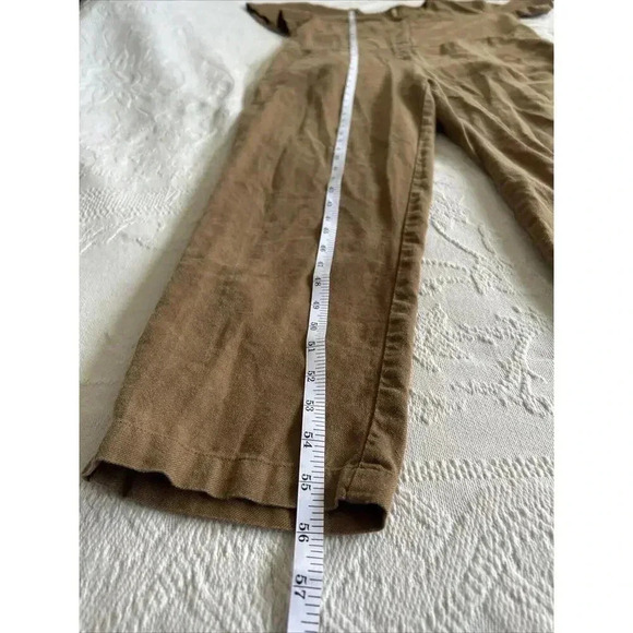 Rylee & Cru Tencel Linen Blend Utility Jumpsuit Brown Romper Pockets Size M - Picture 10 of 14